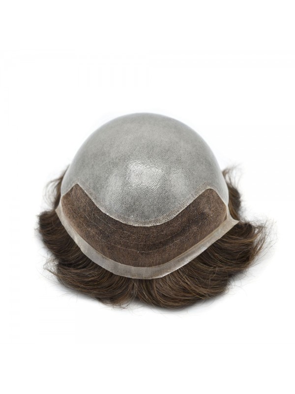 8 "X 10" Mens Pruiken Franse Lace Front Natuurlijke Haarlijn Eenheden Menselijk Haar Toupetje Voor Mannen