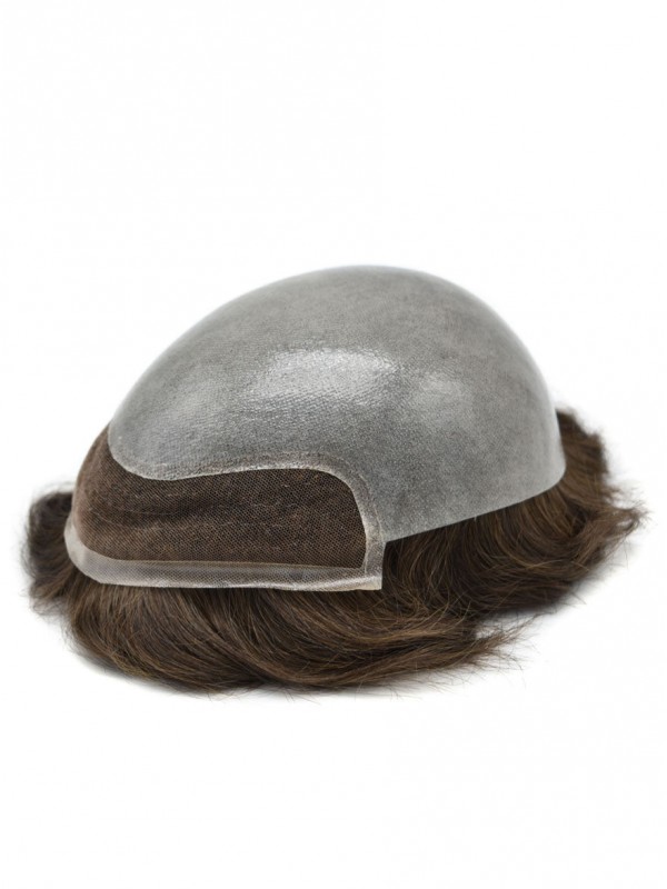8 "X 10" Mens Pruiken Franse Lace Front Natuurlijke Haarlijn Eenheden Menselijk Haar Toupetje Voor Mannen