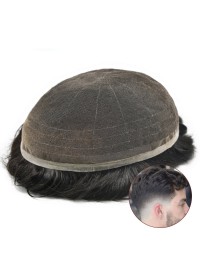 8 "X 10" Volledige Franse Pruik Met Kanten Haar Voor Mannen Toupetje Van Echt Haar Voor Mannen