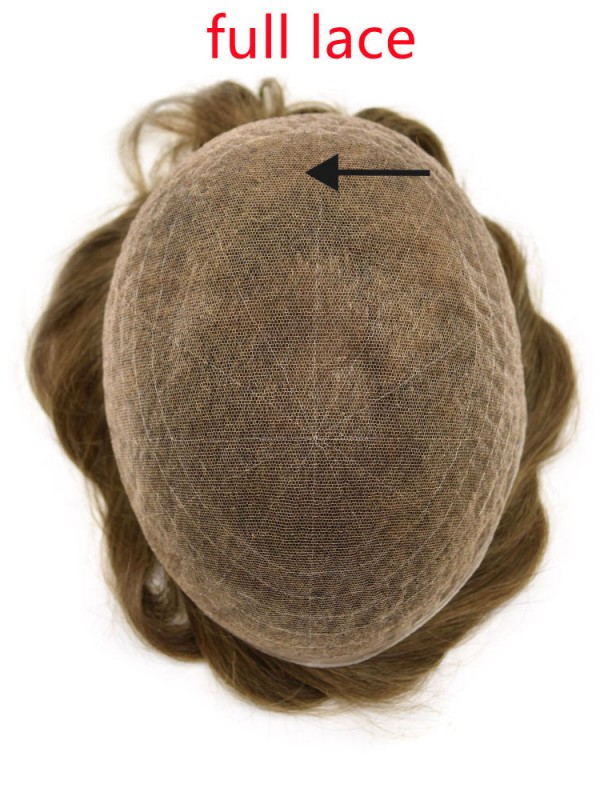 8 "X 10" Volledige Franse Pruik Met Kanten Haar Voor Mannen Toupetje Van Echt Haar Voor Mannen