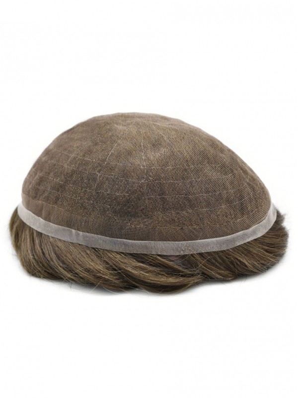 8 "X 10" Volledige Franse Pruik Met Kanten Haar Voor Mannen Toupetje Van Echt Haar Voor Mannen