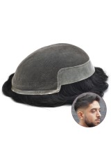8 "X 10" Herenpruiken Toupetje Frans Lace Front Haarstuk Voor Mannen Poly Skin Pu Aan De Achterkant En Zijkanten Pruiken Voor Mannen