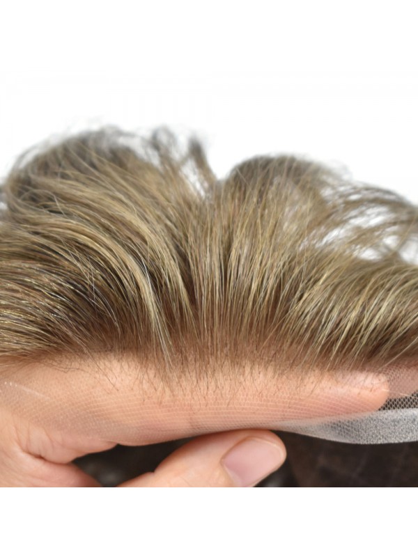 8 "X 10" Herenpruiken Toupetje Frans Lace Front Haarstuk Voor Mannen Poly Skin Pu Aan De Achterkant En Zijkanten Pruiken Voor Mannen