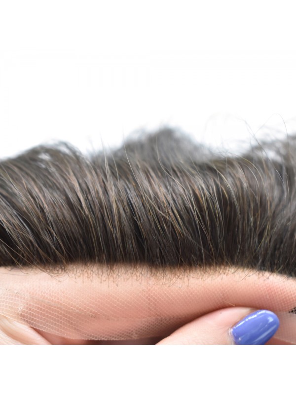 8 "X 10" Toupetje Voor Heren Franse Lace Front Haarstukje Poly Coating Natuurlijke Haarlijn Haarsysteem Vervangende Pruik