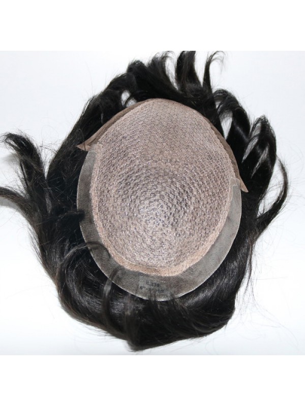 8 "X 10" Zijden Mono Top Pu-Zijkanten En Achterkant Lace Front Kwaliteit Herenhaarsystemen