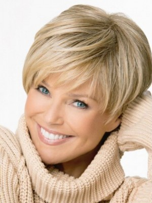 Blonde Boy Cut Capless Rechte Korte Remy Menselijk Haar Pruiken 6 Inches