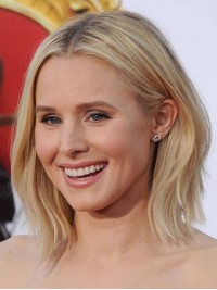 Blonde Middenscheiding Medium Rechte Kaploze Pruiken Van Echt Haar 12 Inch