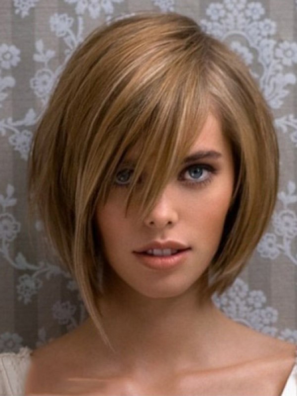 Blonde Pruiken In Bob-Stijl Met Kant Aan De Voorkant 10 Inch Met Pony