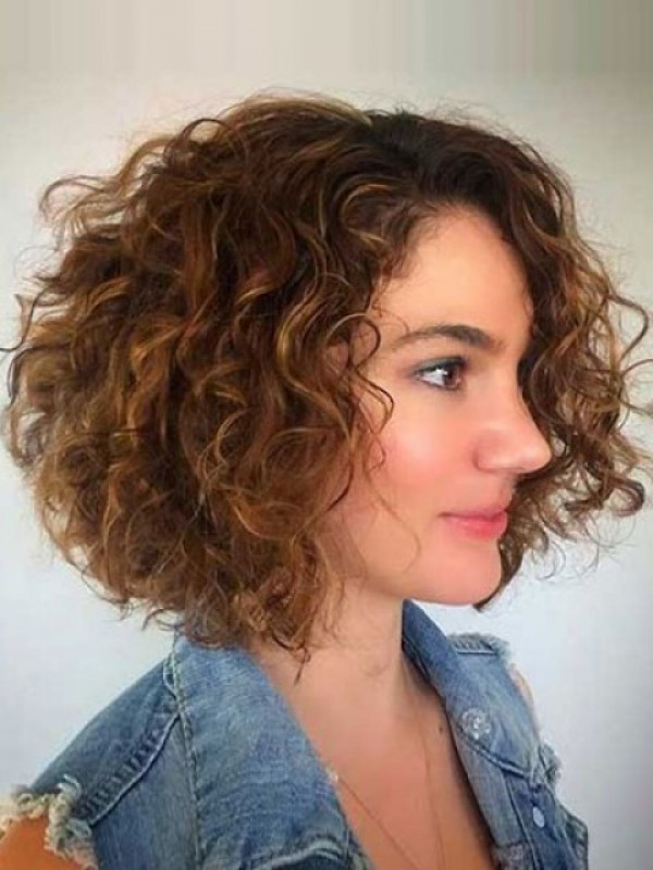 Grote Volumn Bob-Stijl Krullend Menselijk Haar Capless Pruiken 12 Inches