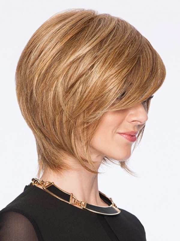 Kaploze Blonde Rechte Remy-Pruiken Van Menselijk Haar 8 Inch