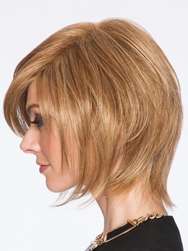 Kaploze Blonde Rechte Remy-Pruiken Van Menselijk Haar 8 Inch