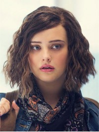 Hannah Baker Bob-Stijl Medium Krullend Haar Lace Front Pruiken 10 Inch