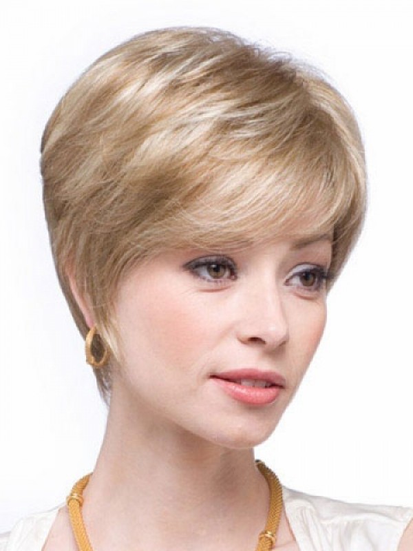 Blonde Boy Cut Capless Remy Menselijk Haar Pruiken 6 Inches