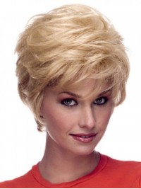 Brianna Blonde 100% Mensenhaar Kaploze Korte Pruiken 4 Inch