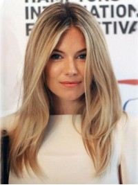 Sienna Miller Rechte Remy Remy-Pruiken Van Menselijk Haar 18 Inch