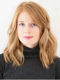 Blonde Golvende Pruiken Van Echt Haar Met Kant En Pony 16 Inch