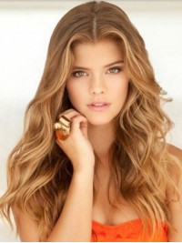 Centrale Scheiding Lang Golvend Menselijk Haar Full Lace Pruiken 22 Inch