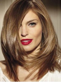 Rechte Blonde Capless Remy-Pruik Van Echt Haar Met Pony Aan De Zijkant