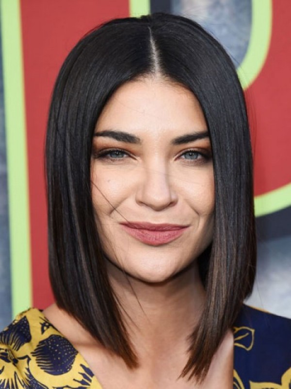 Jessica Szohr Middenscheiding Rechte Lace Front Menselijke Pruiken 12 Inches
