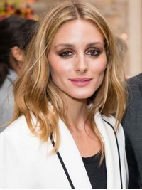 Olivia Palermo Middenscheiding Medium Golvende Pruiken Van Echt Haar Met Kant 14 Inch