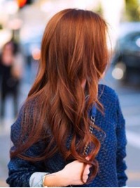 Oranje Lace Front Golvende Lange Menselijk Haar Pruiken 24 Inches