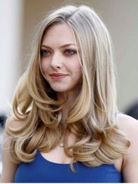 Blonde Lange Golvende Kaploze Pruiken Van Echt Haar 20 Inch