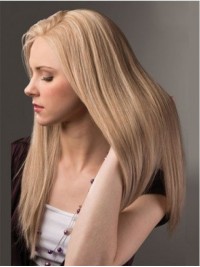 Gladde Blonde Lange Rechte Pruiken Van Mensenhaar 20 Inch