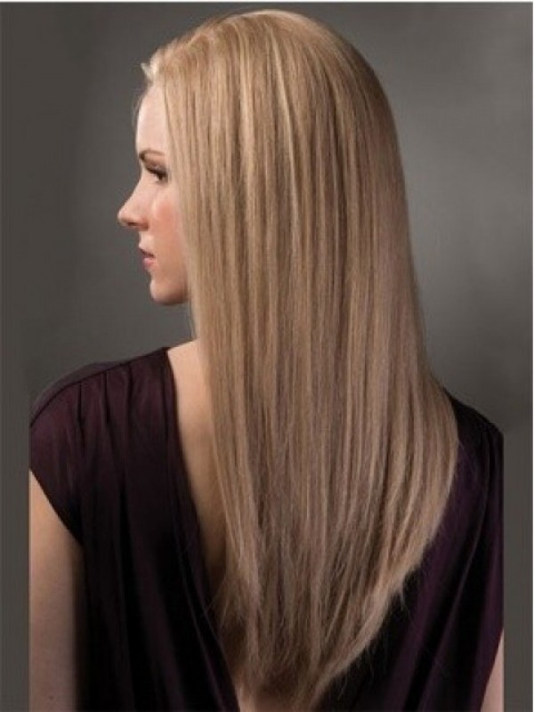 Gladde Blonde Lange Rechte Pruiken Van Mensenhaar 20 Inch