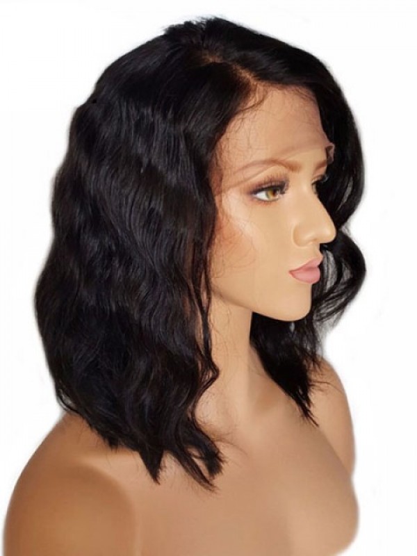 Echt Haar Met Maagdelijk Haar Voor Dames, Golvende Kanten Pruiken 14 Inch