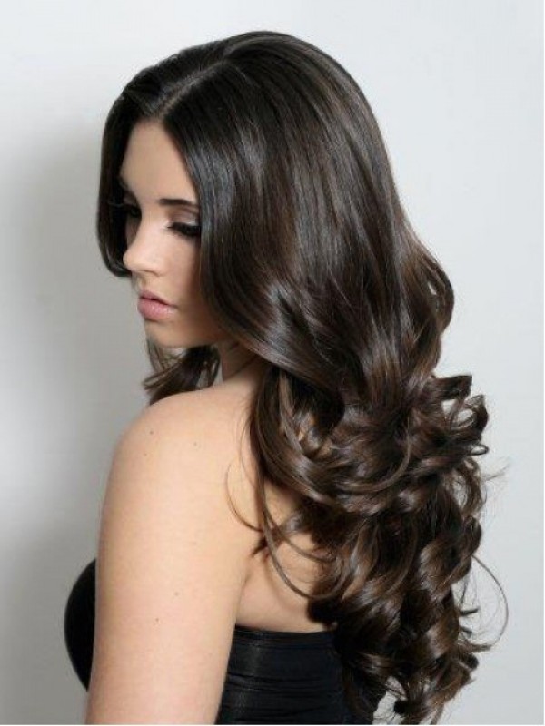 Luxe 24 Inch Mensenhaar Lang Lichaam Golvende Lace Front Pruik