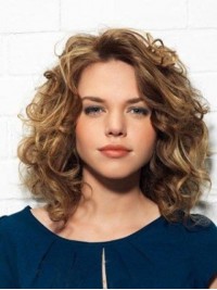 Bruin Medium Golvend Menselijk Haar Lace Front Pruiken 16 Inch