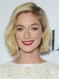 Caitlin Fitzgerald Korte Rechte Bob Pruiken Met Kanten Voorkant