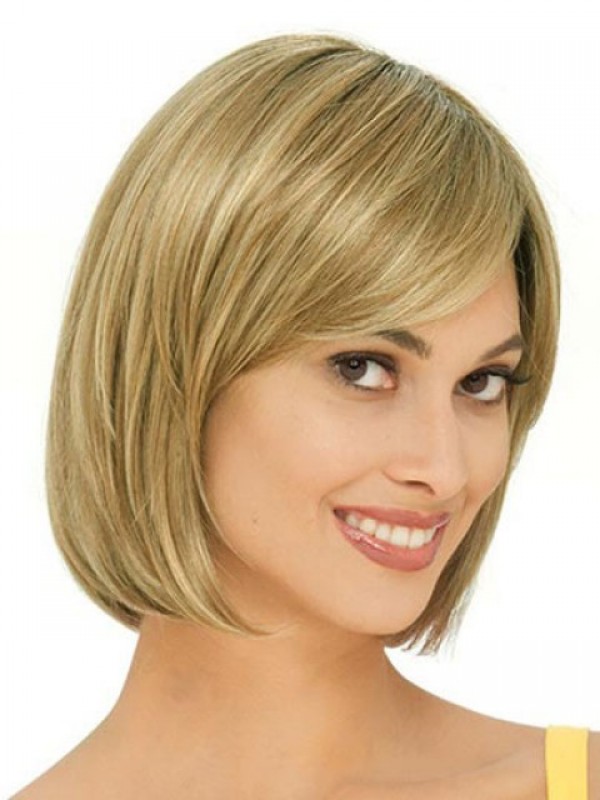 Korte Blonde Rechte Bob Pruiken