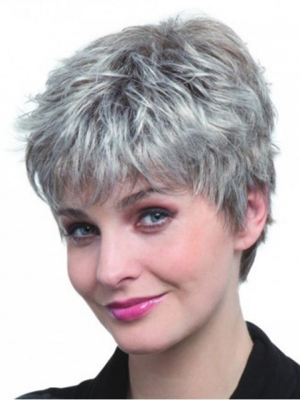 Korte, Gladde, Kaploze Pruiken Van Synthetisch Haar 6 Inch