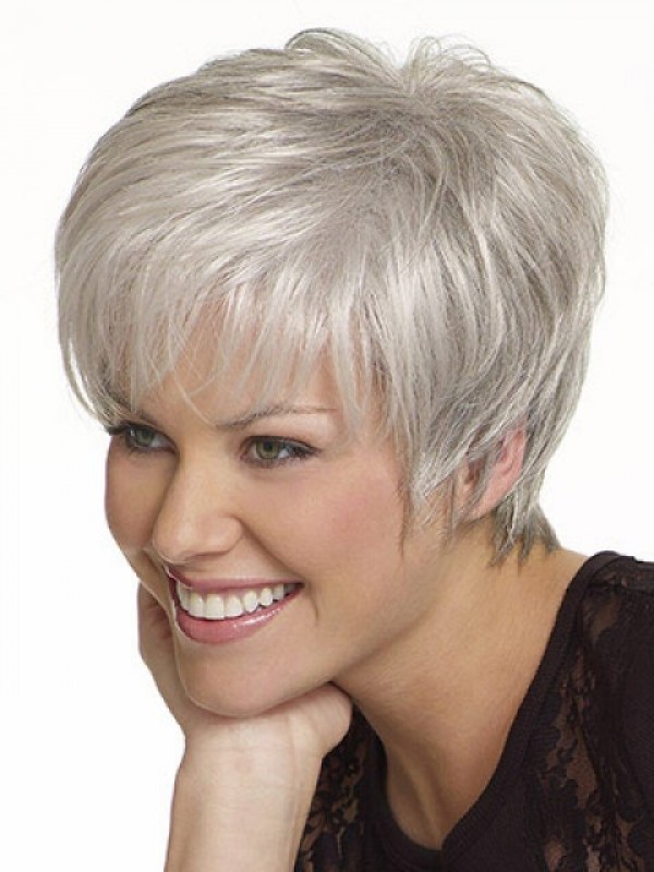 Korte, Gladde, Kaploze Pruiken Van Synthetisch Haar 6 Inch