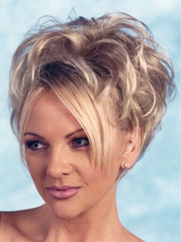 Blonde Krullende Korte Pruiken Van Echt Haar En Halve Pruik