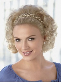 Blonde Golvende Kinlengte Pruiken Van Echt Haar