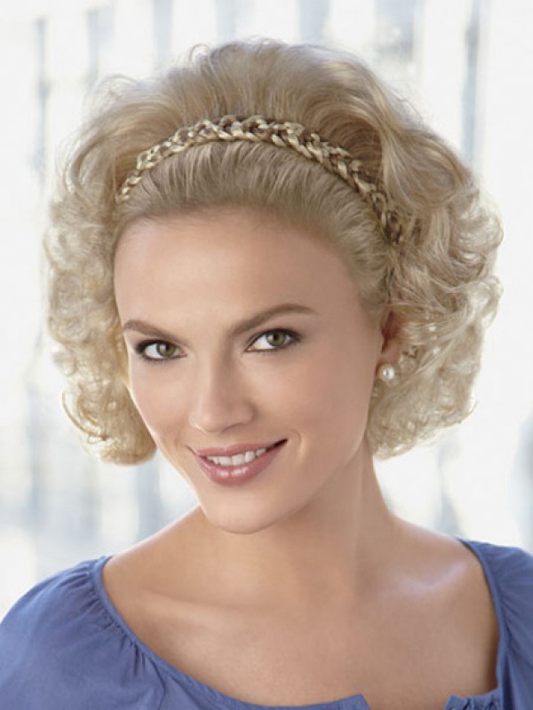 Blonde Golvende Kinlengte Pruiken Van Echt Haar