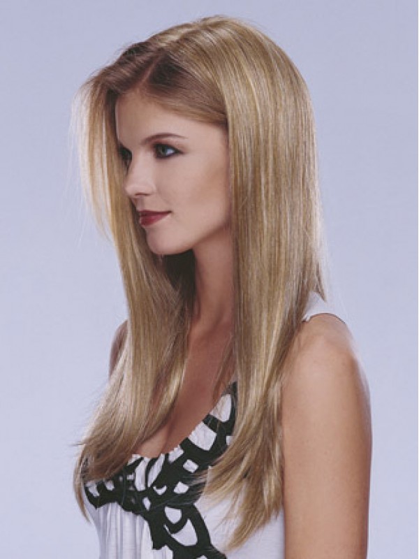 Remy Lange Pruiken Van Echt Haar Met Kant Voor Blond Haar