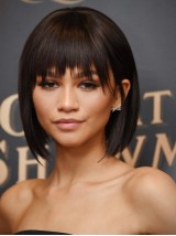 Zendaya Coleman Korte Rechte Bob-Stijl Pruiken Met Kant En Pony