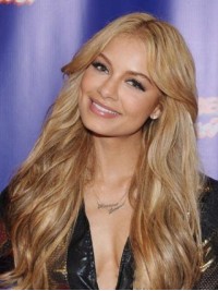 Blonde Pruik Met Centrale Scheiding, Lang Golvend Menselijk Haar, Lace Front Pruiken