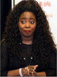 Kim Kimble Afro-Hair Lang Krullend Capless Pruiken Van Echt Haar