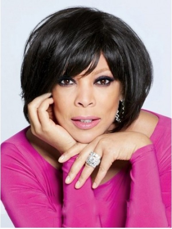 Wendy Williams Korte Rechte Synthetische Lace Front Pruiken Met Pony