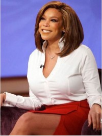 Wendy Williams Rechte Korte Pruiken Van Echt Haar Met Kant En Pony Aan De Zijkant