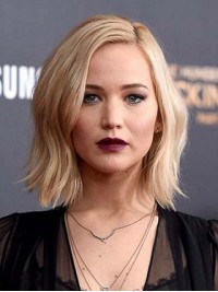 Blonde Medium Rechte Synthetische Pruiken Met Kanten Voorkant