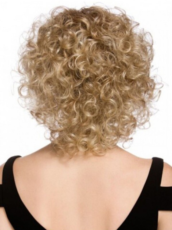 Synthetische Pruik Met Blonde Krullen Zonder Kap