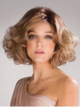 Blonde Korte Golvende Kaploze Synthetische Pruik