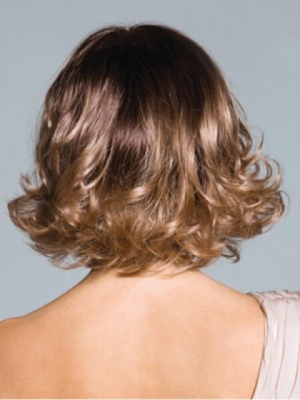 Blonde Korte Golvende Kaploze Synthetische Pruik