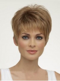 Korte Blonde Kaploze Synthetische Pruiken