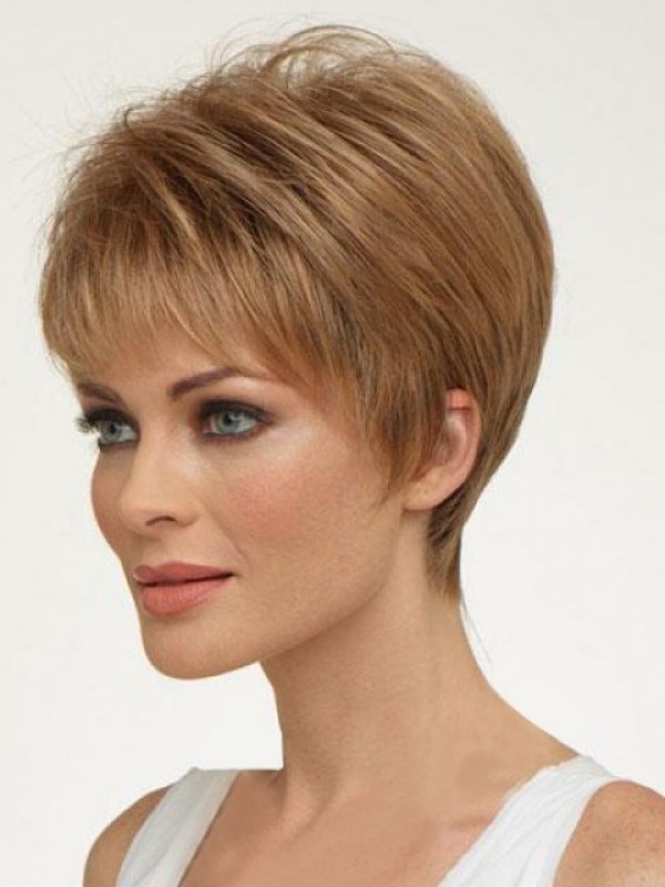 Korte Blonde Kaploze Synthetische Pruiken